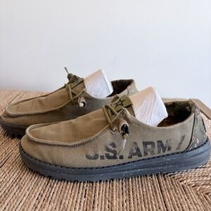 NEW Hey Dude Wally US Army Camo camouflage print Casual Slip On Shoe Sz 9 Womens